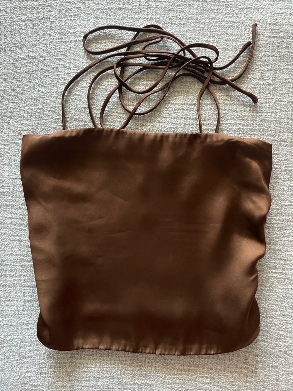 Urban Outfitters Brown Satin Crop Top